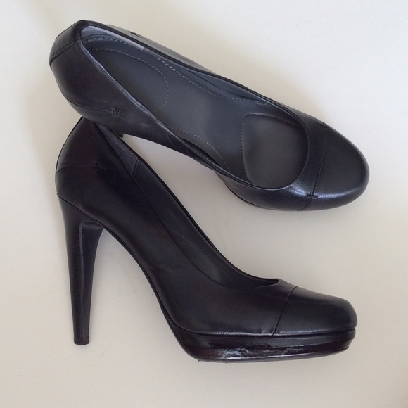 Black Leather Calvin Klein Blythe Heels