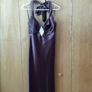 Chocolate brown satin dress