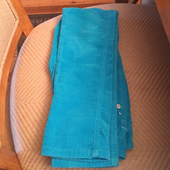 Justice turquoise corduroy pants size 8 slim - Picture 2 of 2