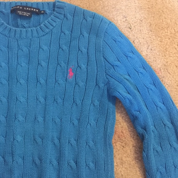 Beautiful Blue Ralph Lauren Cable Knit Sweater