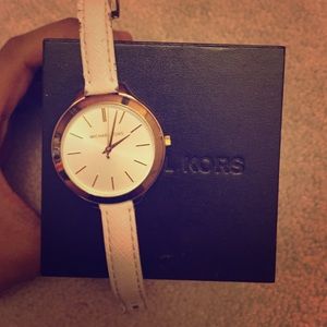 Micheal Kors white leather watch