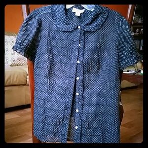 Cute Sheer Polka Dot Loft Top