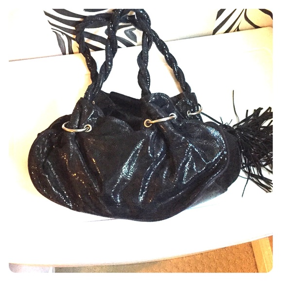 Cache sparkly black purse