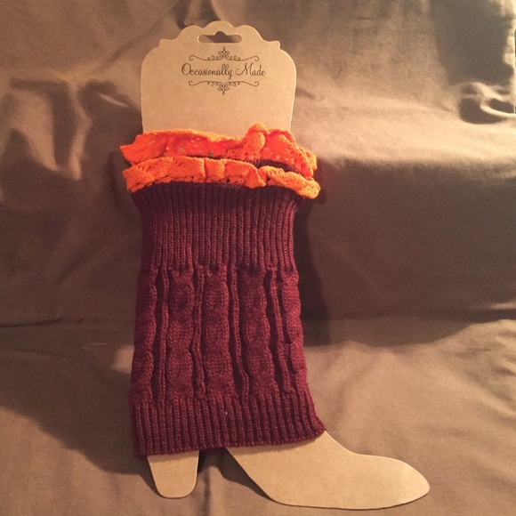 Maroon & Orange Boot Cuffs