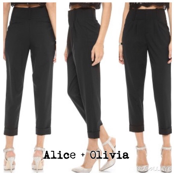 High waist cropped employee pants