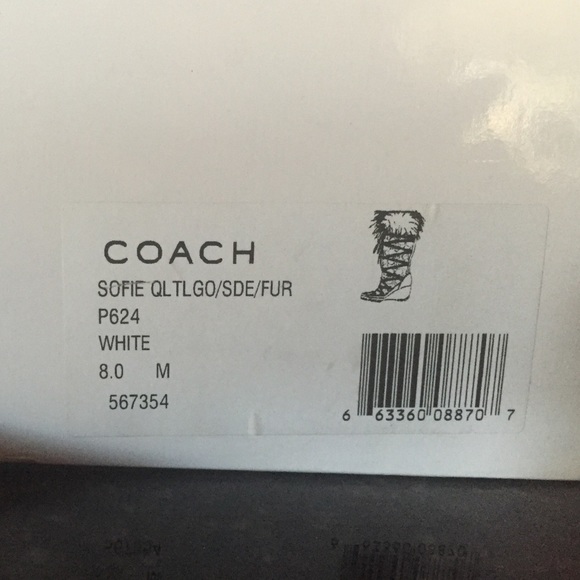 Coach Sofie quilted rabbit fur boots - Picture 2 of 4