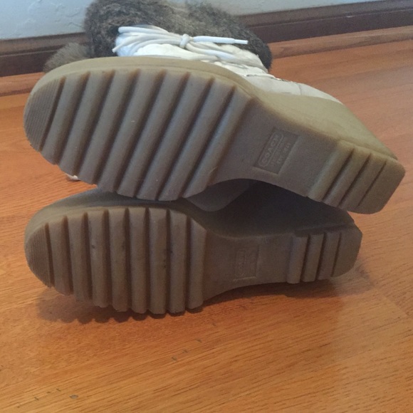 Coach Sofie quilted rabbit fur boots - Picture 3 of 4