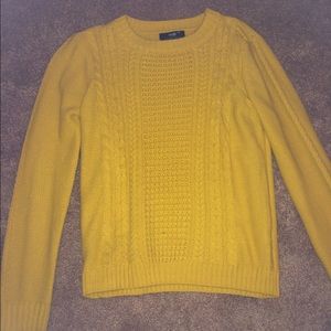 Forever 21 mustard yellow waffle knit sweater
