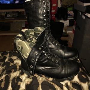 Camo Fold Over Combat Boots