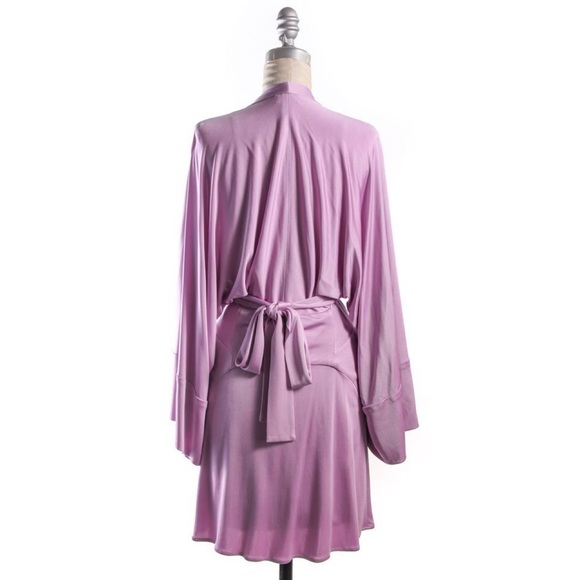 ISSA London Lilac Short Silk Kimono Wrap Dress 6 - Picture 3 of 5