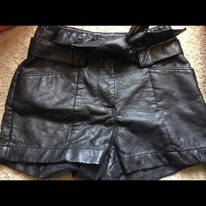 Leatherette high waisted shorts