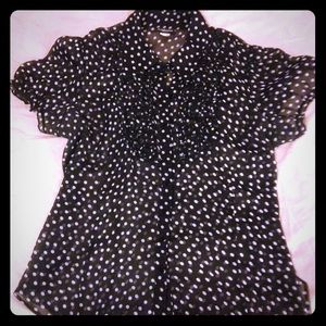 VERY pretty black shirt w/white polka dots. 3x