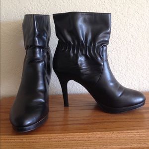 Black high heel ankle boots