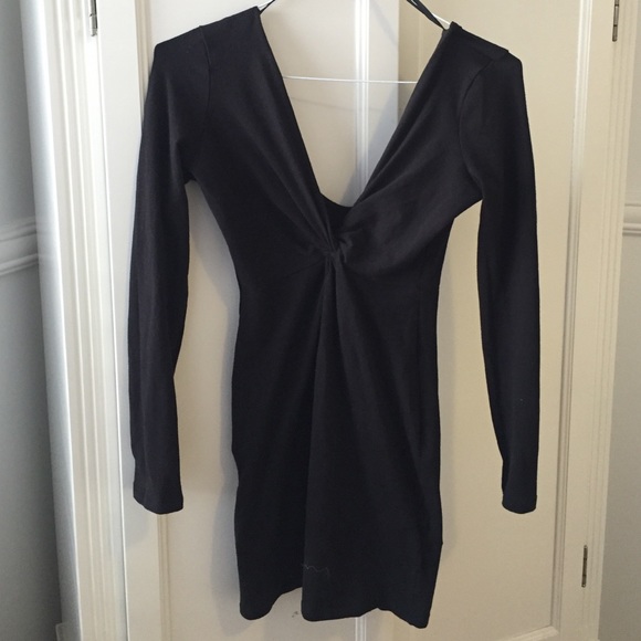 Nasty gal black front knot bodycon dress