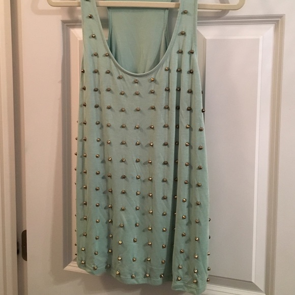 Mint Gold Studded Tank