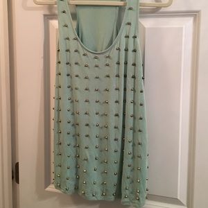Mint Gold Studded Tank