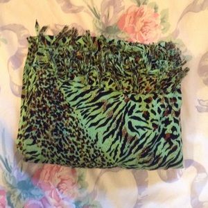 green cheetah/zebra print scarf