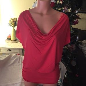 Coral & peach Bebe layered top