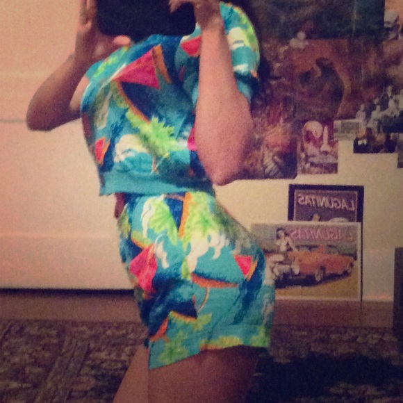 Vintage pin up high waist 2 piece swim/beach cover