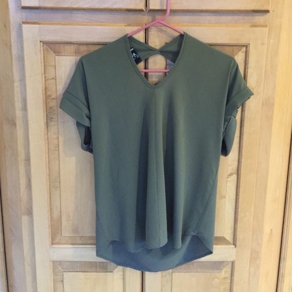 Army green top with open back