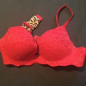 VS 36 B push up sexy red lace bra