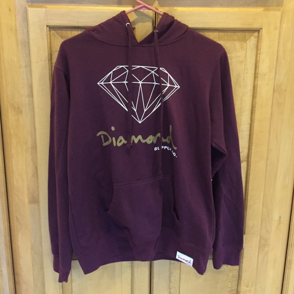 Diamond supply company burgundy sweatshirt