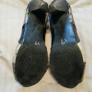 faux snakeskin heels