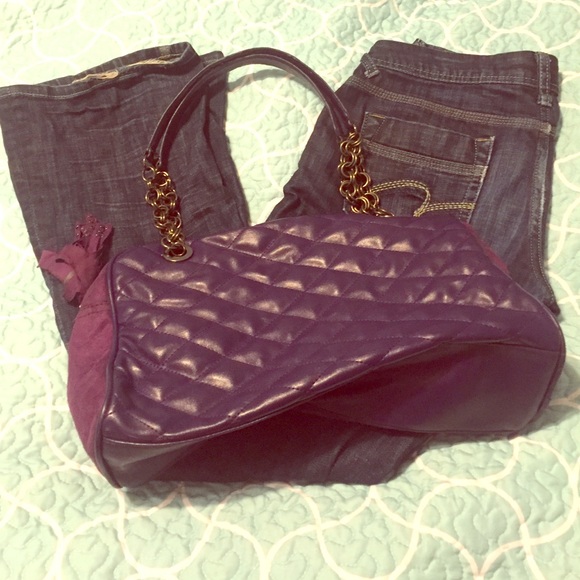 Purple quilted bag