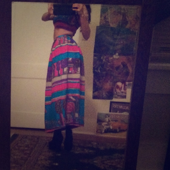 Vintage 60s/70s crop top maxi set