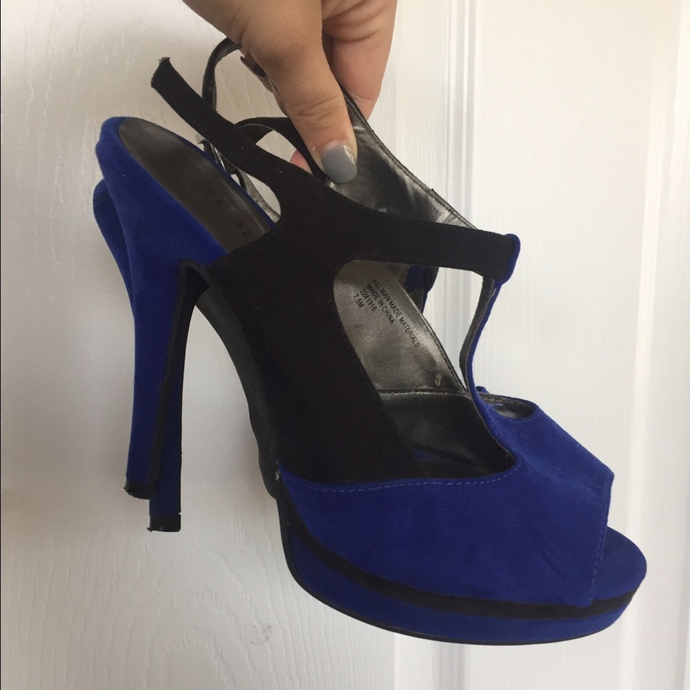 Black and blue heels