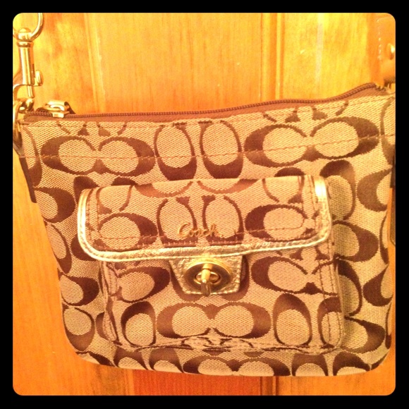 Coach cross body bag tan