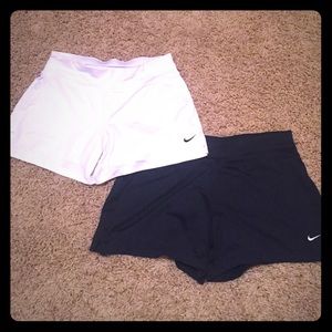 White & Navy Tennis Shorts: both size small