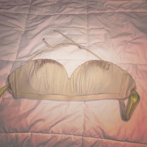 Cream Sparkle Swim Top