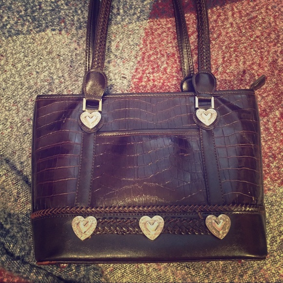 Brown leather (faux) over the shoulder purse!