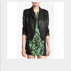 NORDSTROM MURAL FAUX LEATHER BIKER JACKET!