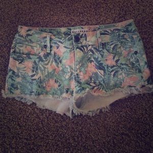 Bullhead denim co. Floral frayed short