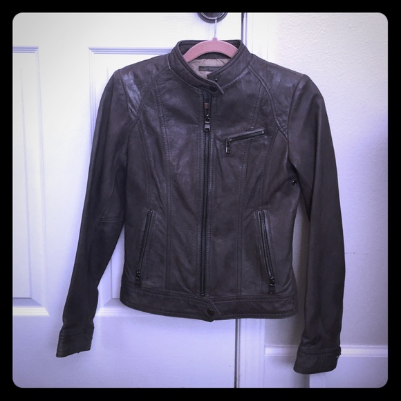 Brand new with tags gray leather jacket size xs