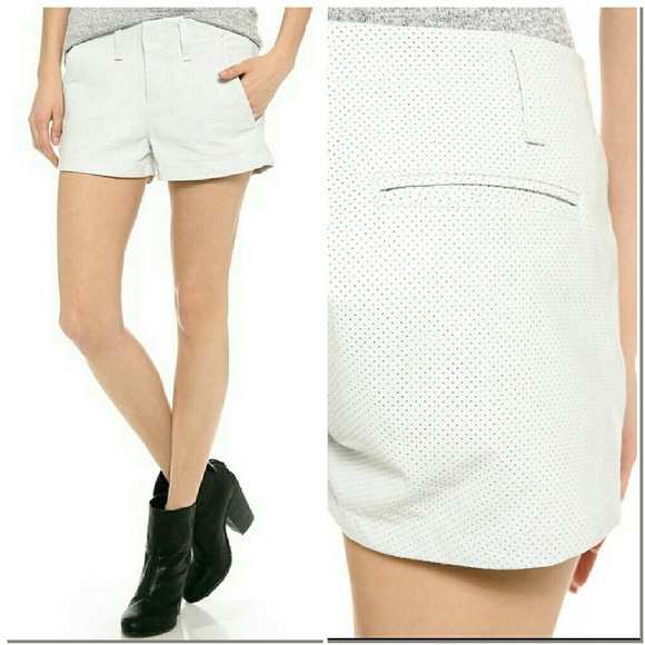 white leather shorts womens