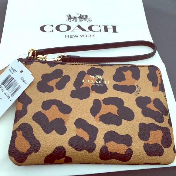 Coach Handbags - Coach Leopard Wristlet NWT
