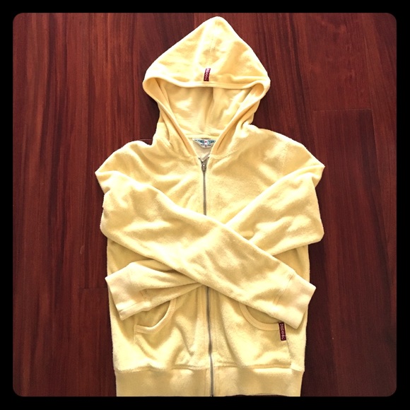 Yellow Hard Tail hooded zip jacket
