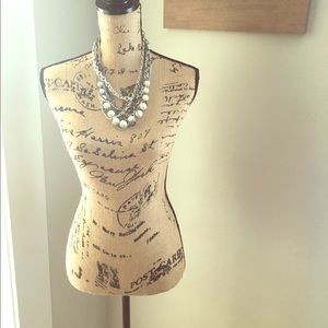 Silver chain and pearl necklace