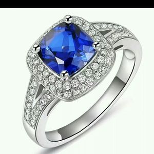 New w/o tagsblue & white 925 Sterling ring