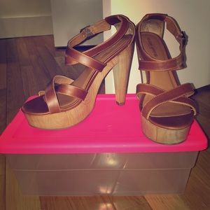 Browns open toe heels