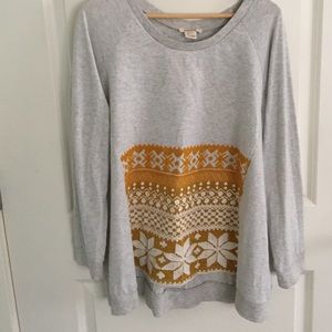 grey sweatshirt