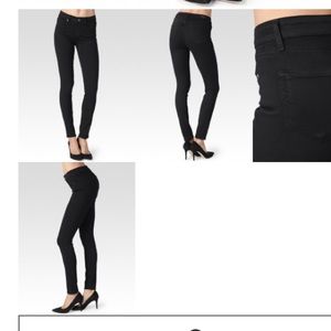 Paige Denim mid-rise black skinny jeans