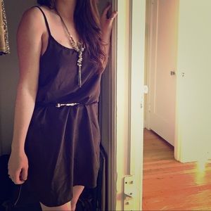 Black-brown Silk Slip