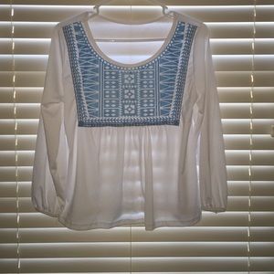 cute white with blue design shirt!!