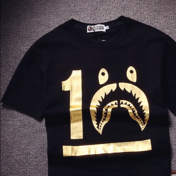 gold edition bape shirt