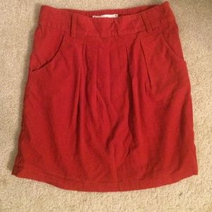 Corduroy red mini skirt!