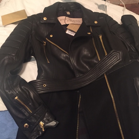 Burberry Brit Lambskin & Cashmere Biker Coat - Picture 4 of 4